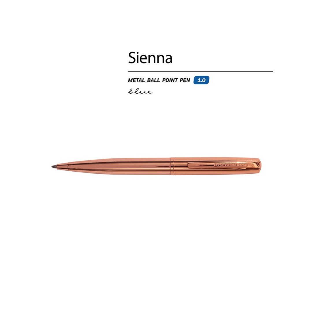 Ручка металлическая шариковая "Sienna", розовое золото