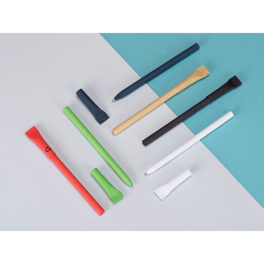 Ручка картонная с колпачком "Recycled", зеленый классик