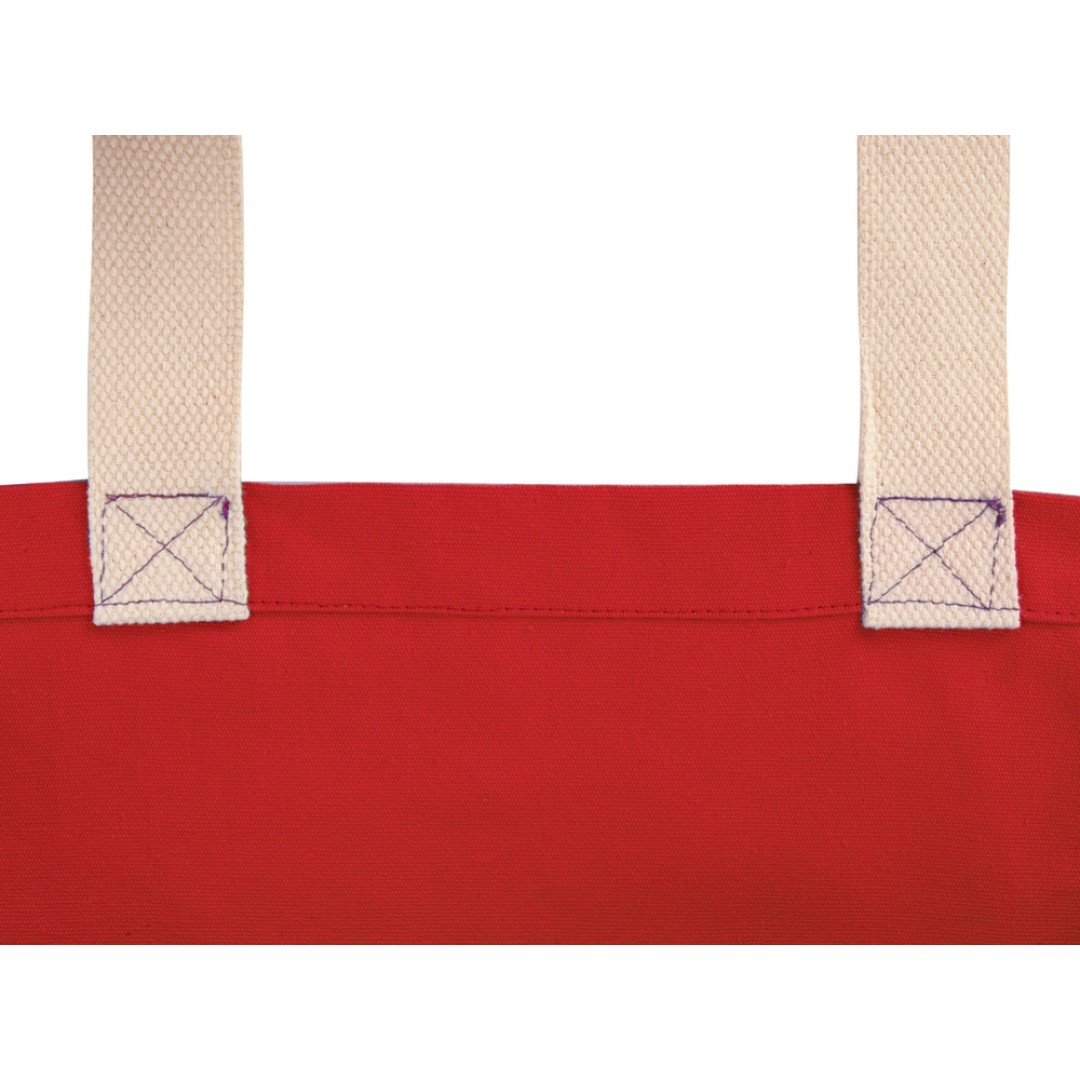 Сумка Donny из хлопка с донной складкой и парусиновыми ручками, красный