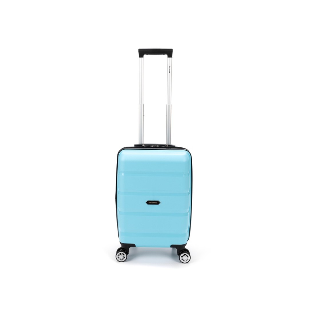 Чемодан TORBER В Отпуск, бирюзовый, полипропилен, 33 х 22 х 53 см, 35 л