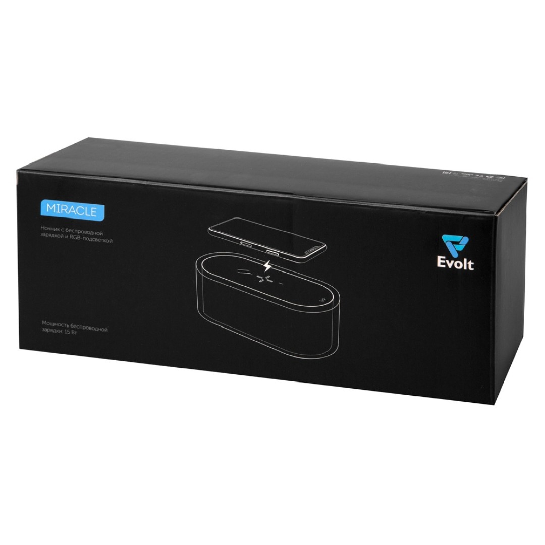Ночник с беспроводной зарядкой и RGB подсветкой "Miracle", 15 Вт, белый