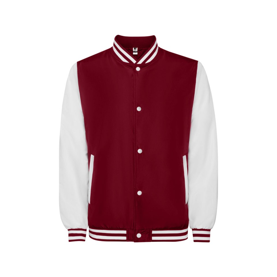 Бомбер утепленный «California» унисекс, гранатовый/белый