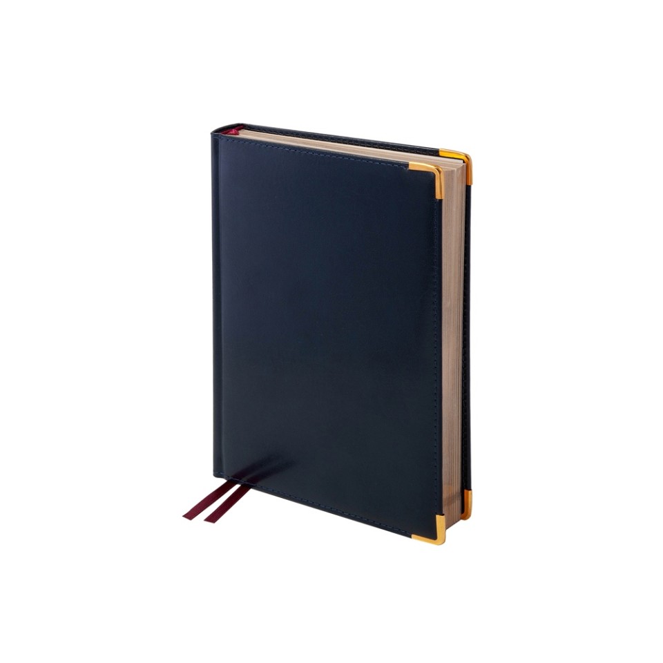 Ежедневник А5 полудатированный «Imperium», синий (уголки и срез золото)