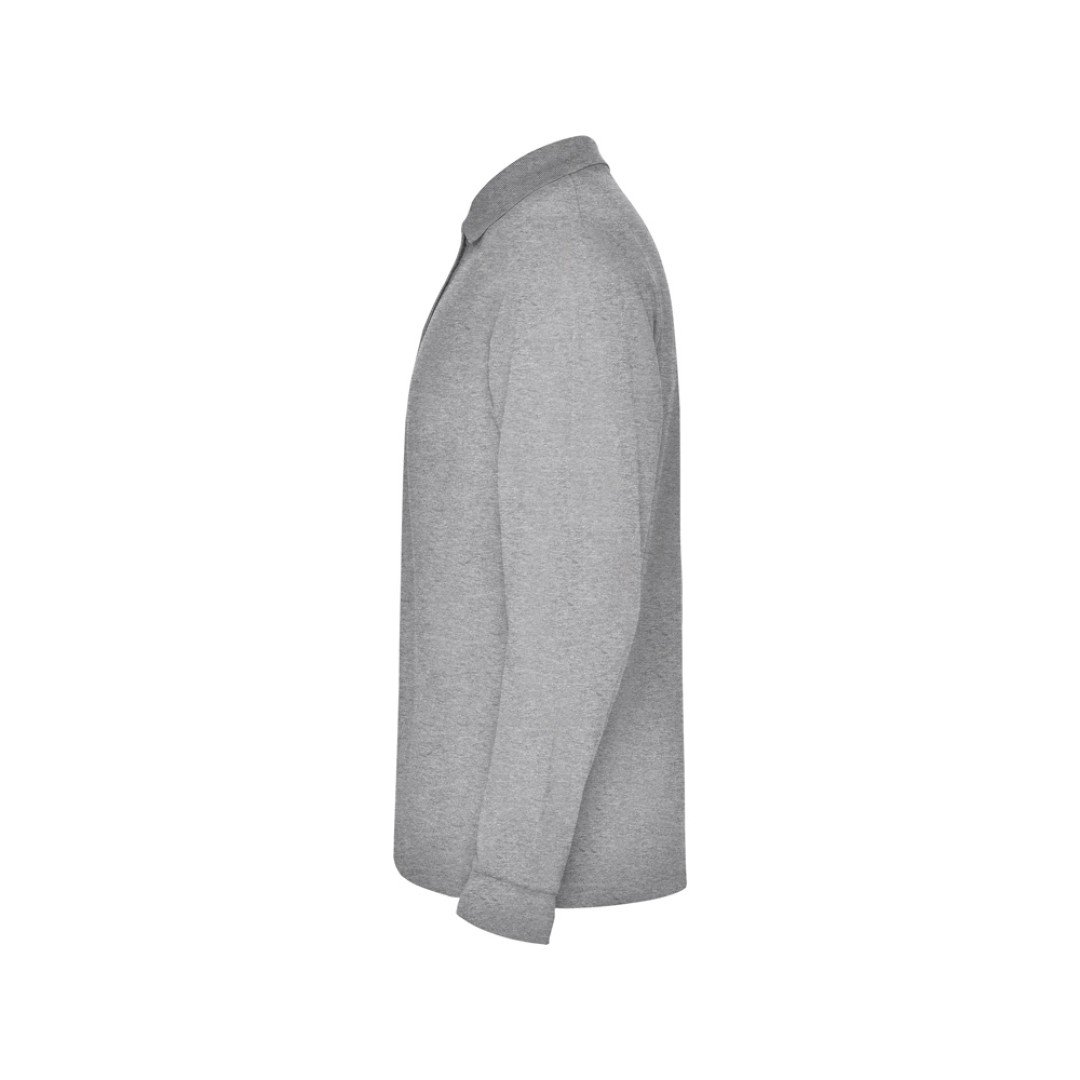 Рубашка поло "Estrella" мужская с длинным рукавом, серый меланж