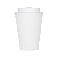 Пластиковый стакан Take away с двойными стенками и крышкой с силиконовым клапаном, 350 мл, белый