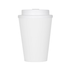 Пластиковый стакан Take away с двойными стенками и крышкой с силиконовым клапаном, 350 мл, белый