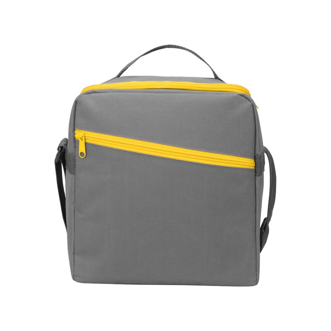 Изотермическая сумка-холодильник "Classic" c контрастной молнией, серый/желтый
