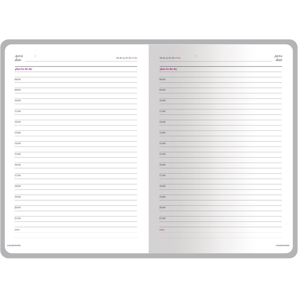 Ежедневник недатированный А6 "Sidney Nebraska", черный (серебряный обрез)