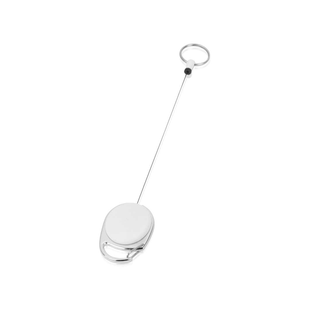 Ретрактор «Слип» с кольцом, белый/серебристый