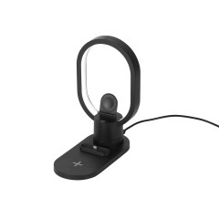 Беспроводная зарядная станция 4-в-1 "Portal" c лампой, 15 Вт, черный