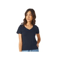 Футболка "Heavy Super Club" женская с V-образным вырезом, темно-синий