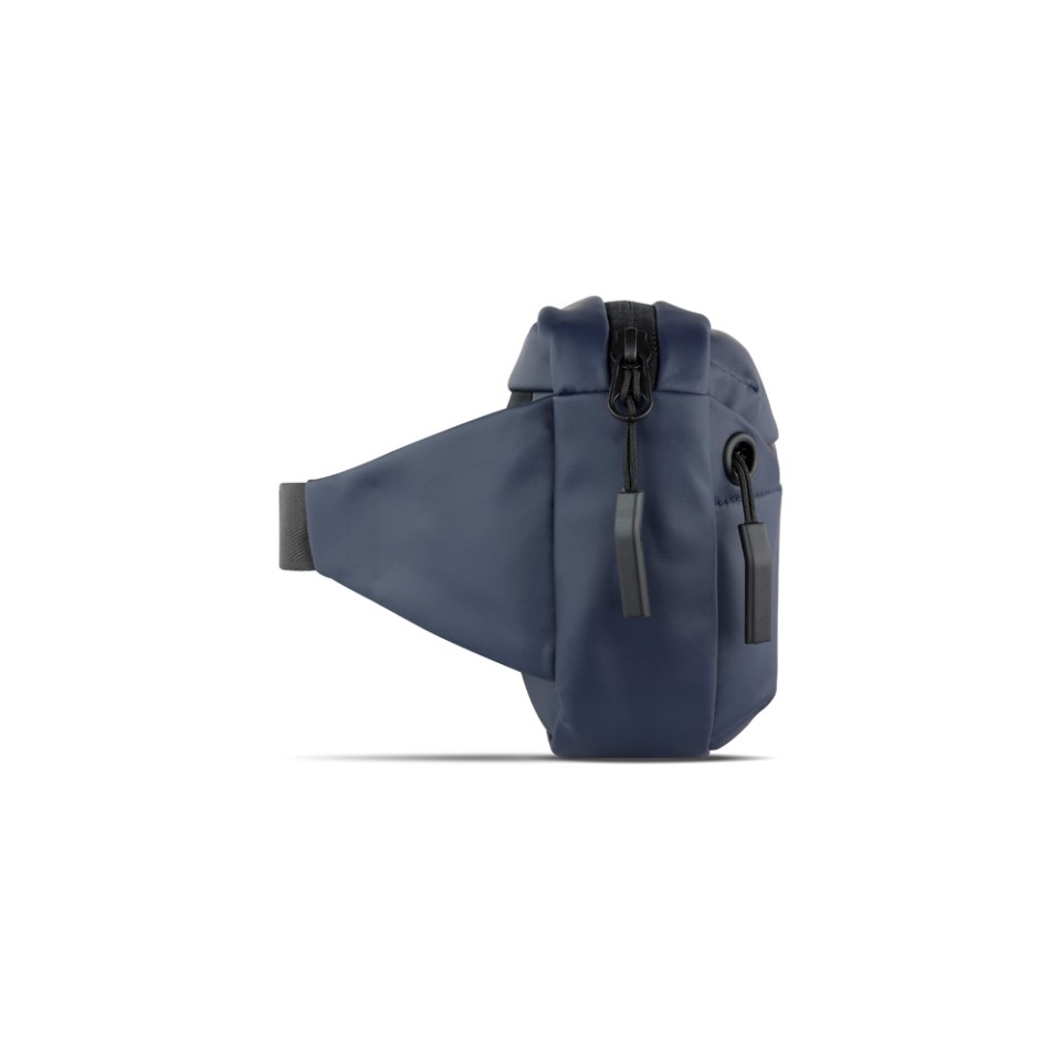Сумка на пояс BUGATTI Blanc, синяя, тарпаулин/полиэстер, 26х5,5х13,5 см