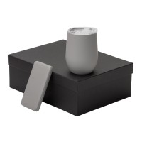 Подарочный набор с термокружкой и повербанком С2, 10000 mAh, серый