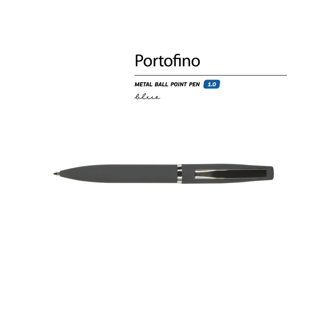 Ручка металлическая шариковая "Portofino", софт-тач, 1.0 мм, серый