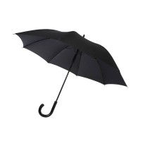Fontana 23-дюймовый зонт карбонового цвета с механизмом автоматического открытия и изогнутой ручкой, черный