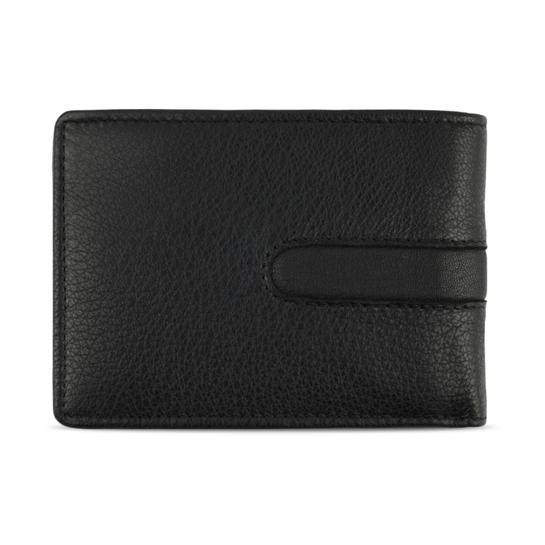 Портмоне BUGATTI Bomba, с защитой данных RFID, чёрное, кожа/полиэстер, 12,5х2х9 см