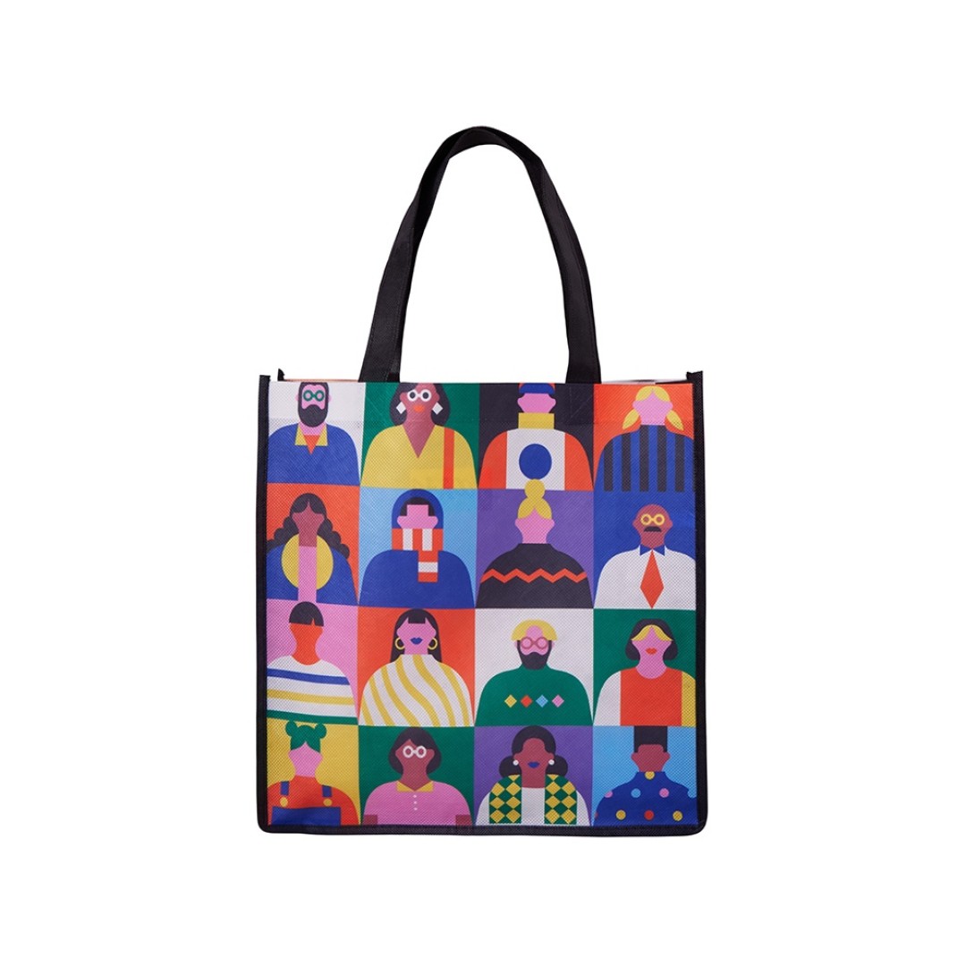 Сумка для шопинга с донной складкой и ручкой из нетканого PET материала