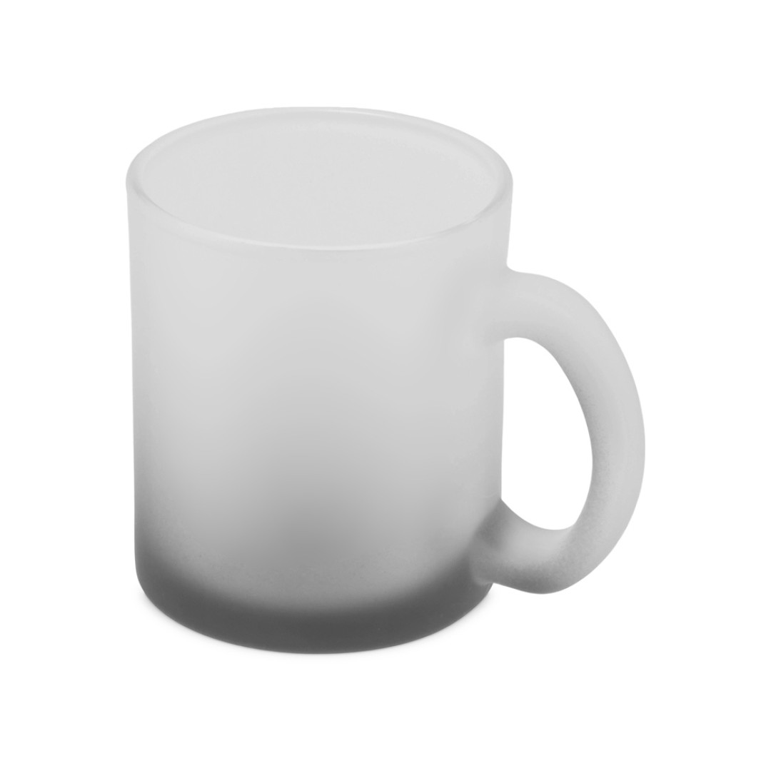 Стеклянная матовая кружка с градиентом для сублимации, черный "Ombre Sub"