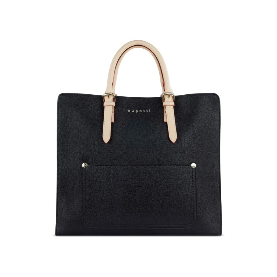 Сумка-шоппер BUGATTI Ella, черная , полиуретан, 37х12х31 см
