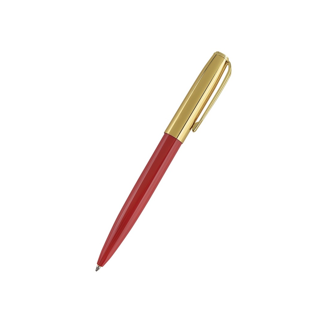 Ручка металлическая шариковая "Napoli", красный/золотистый