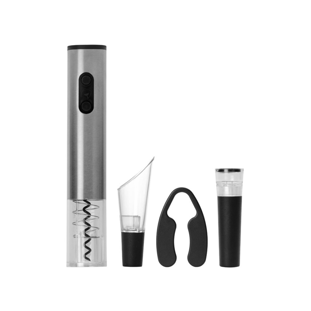 Набор винных аксессуаров Sicilia с электрическим штопором из стали, на батарейках