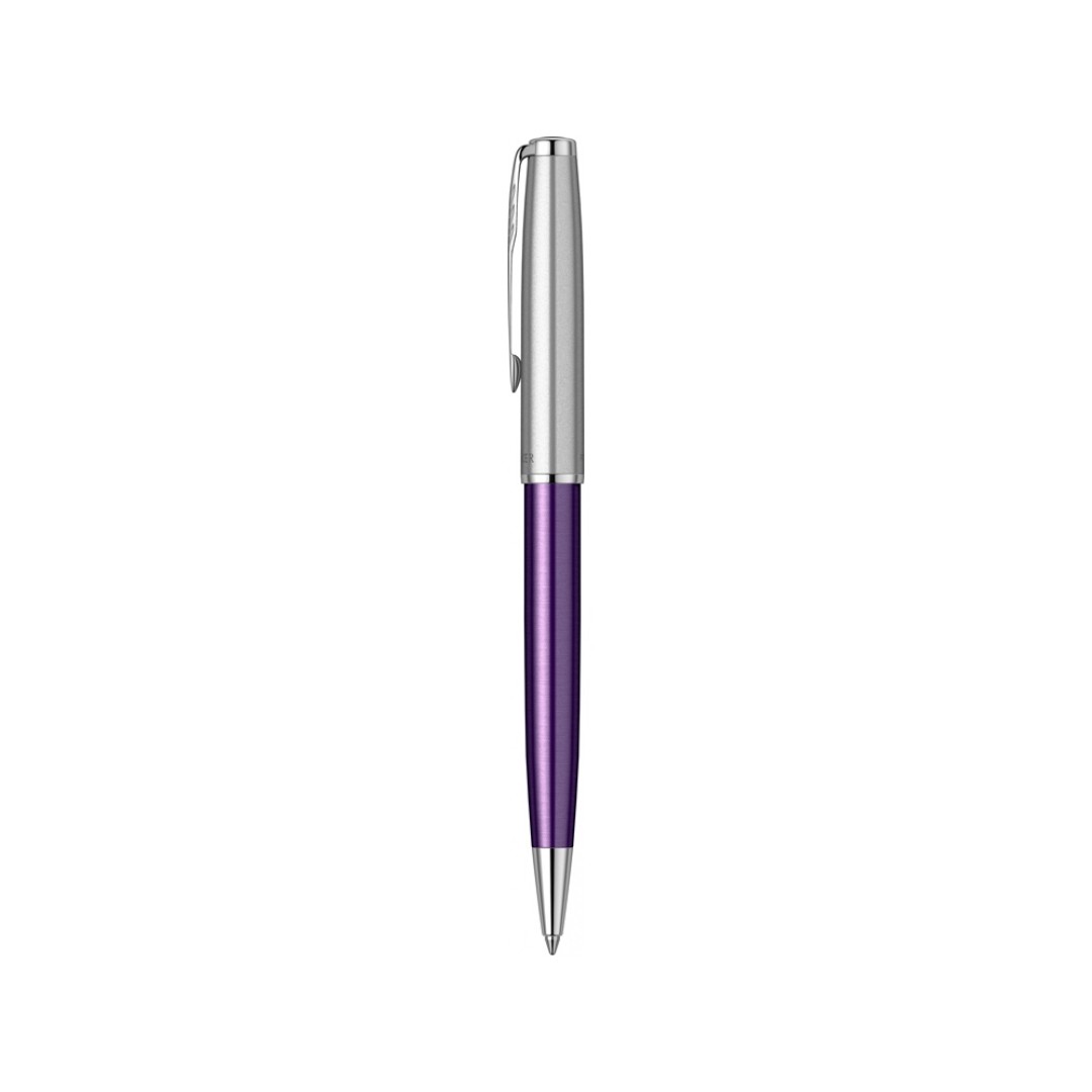 Шариковая ручка Parker Sonnet Essentials Violet SB Steel CT, цвет чернил black, перо: M, в подарочной упаковке.