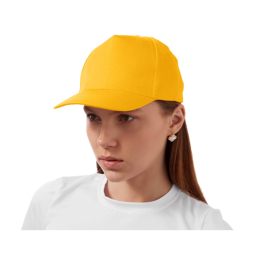 Бейсболка "Poly" 5-ти панельная 120гр, золотисто-желтый