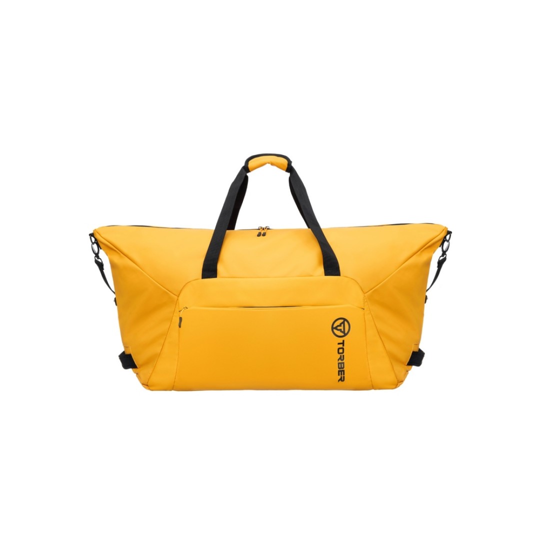 Сумка дорожная TORBER MOBI, желтая, полиэстер 900D с PU покрытием, 65 х 37 х 34 см