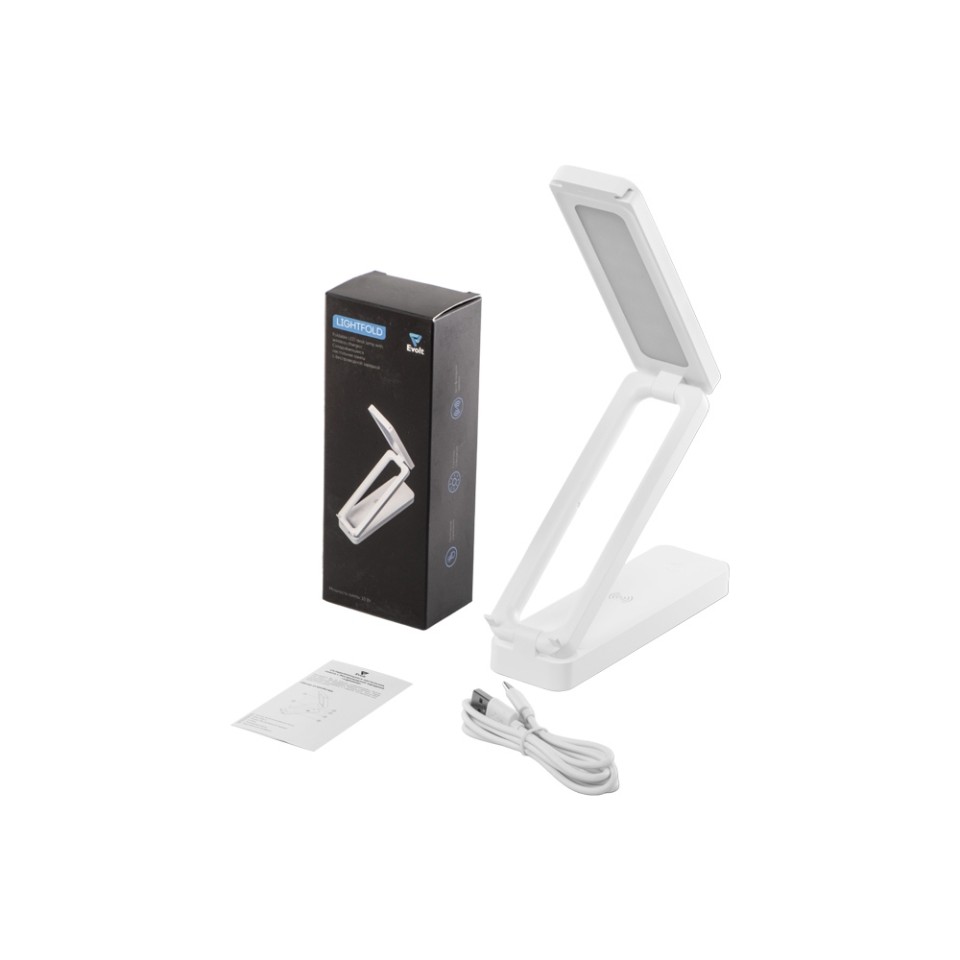 Складывающаяся LED лампа с беспроводной зарядкой «Lightfold», белый