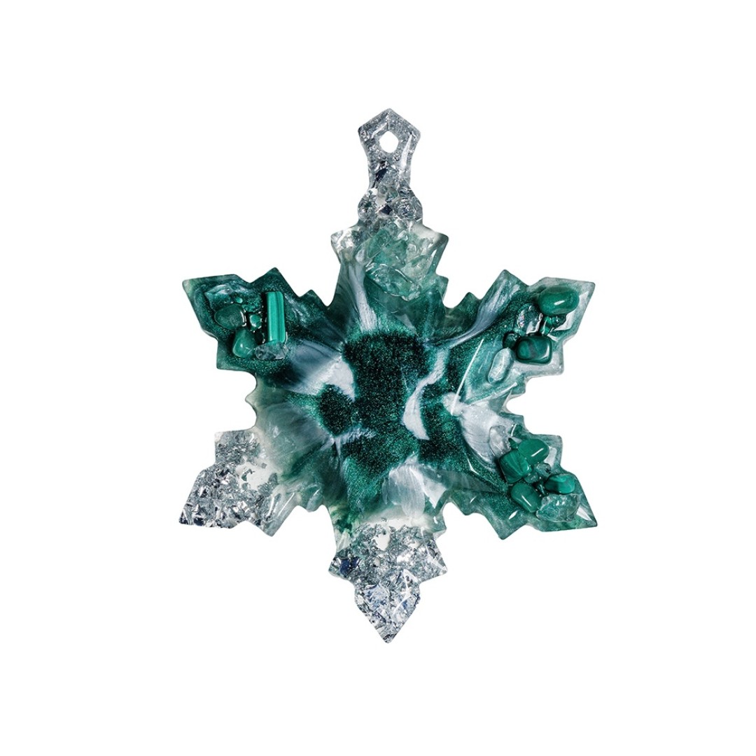 Елочные игрушки (Полумесяц+Снежинка) Авантюрин зеленый