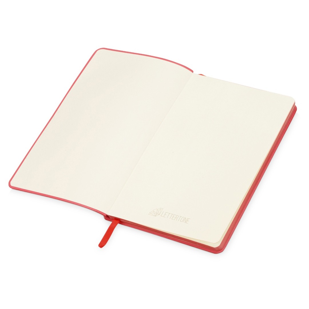 Блокнот «Notepeno» 130x205 мм с тонированными линованными страницами, красный