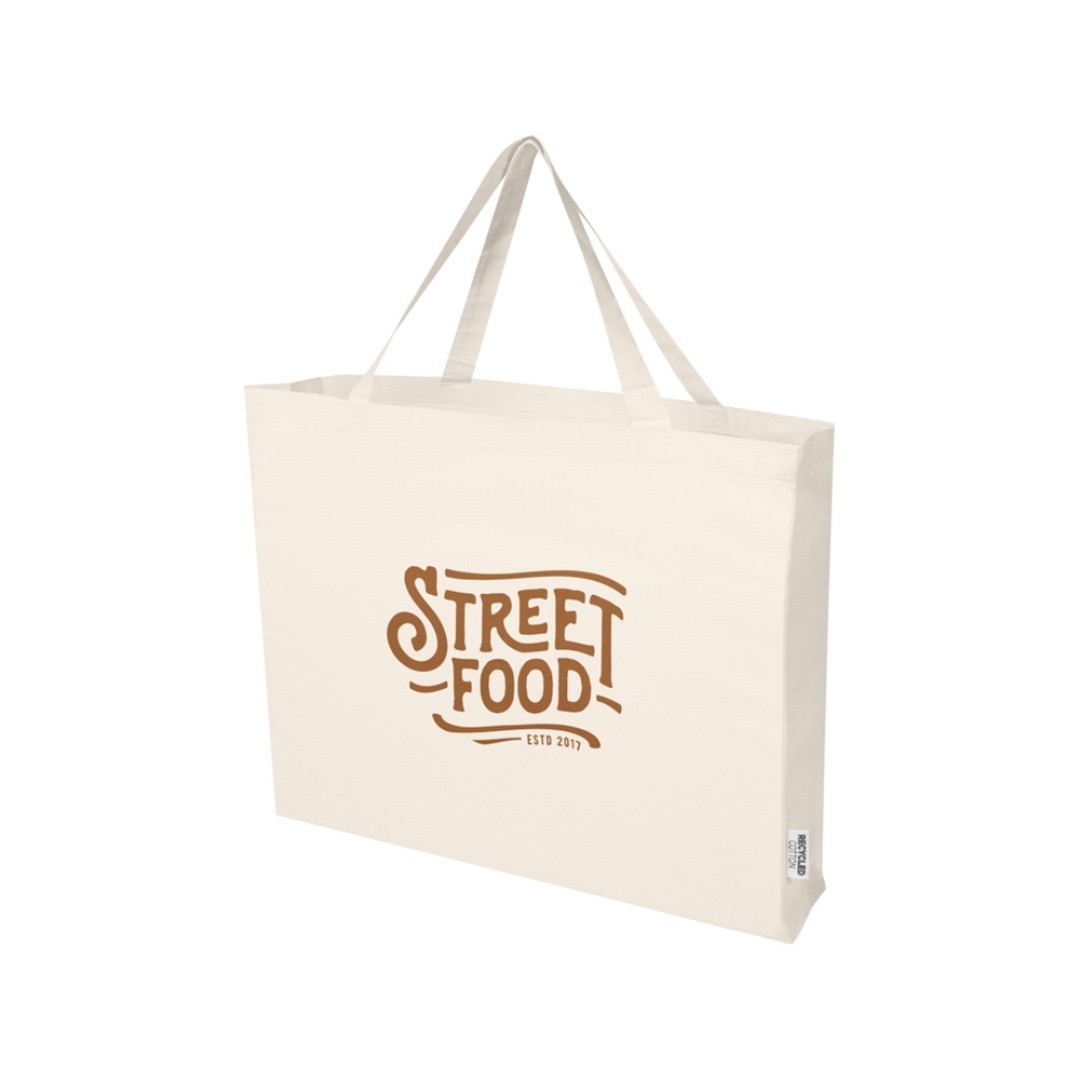 Odessa большая эко-сумка из переработанного хлопка, сертифицированного согласно GRS, плотностью 220 г/м2 - Натуральный