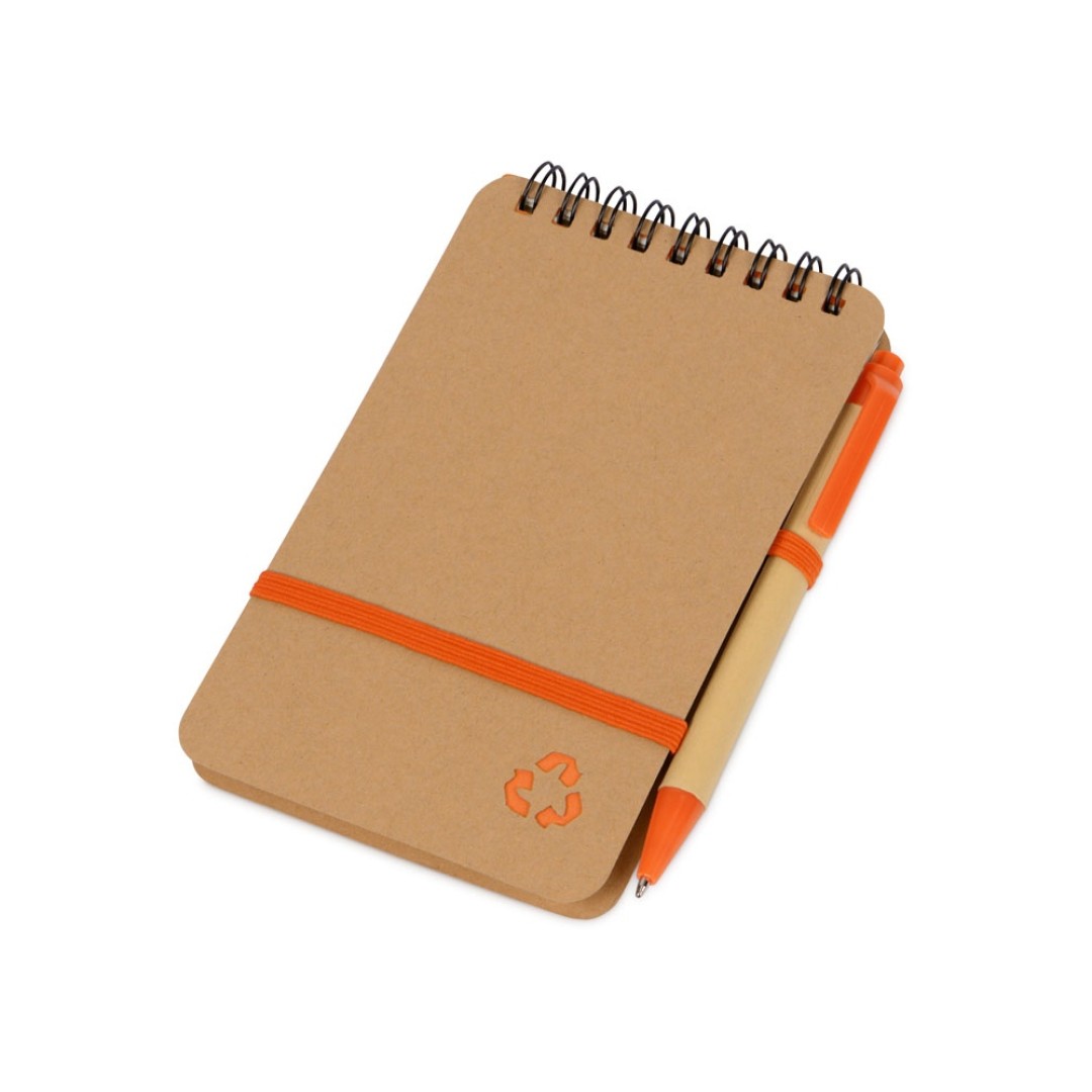 Набор канцелярский с блокнотом и ручкой "Masai", 70 л. нелинованных, оранжевый