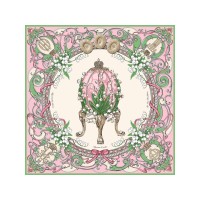 Набор: платок «Ландыши» и свеча «Весенние цветы»