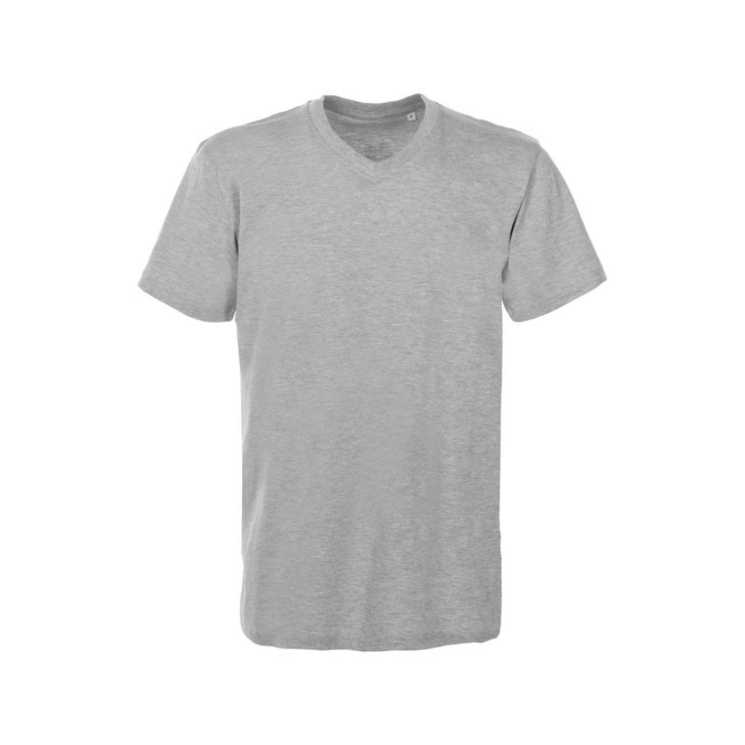 Футболка "Heavy Super Club" мужская с V-образным вырезом, серый меланж