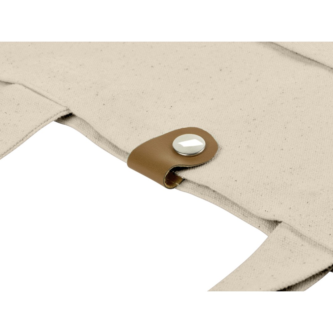 Сумка Clip из хлопка 340 г/м2 с застежкой из экокожи, натуральный