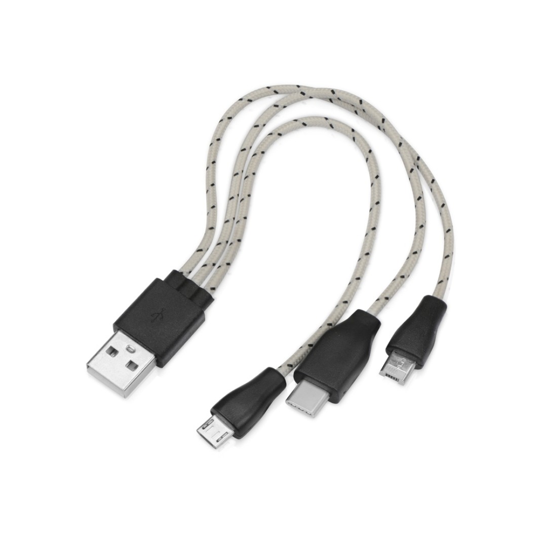 Набор с наушниками и зарядным кабелем 3-в-1 "In motion", серый