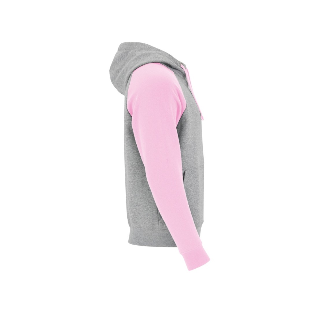 Толстовка с капюшоном "Badet" мужской, серый меланж/светло-розовый