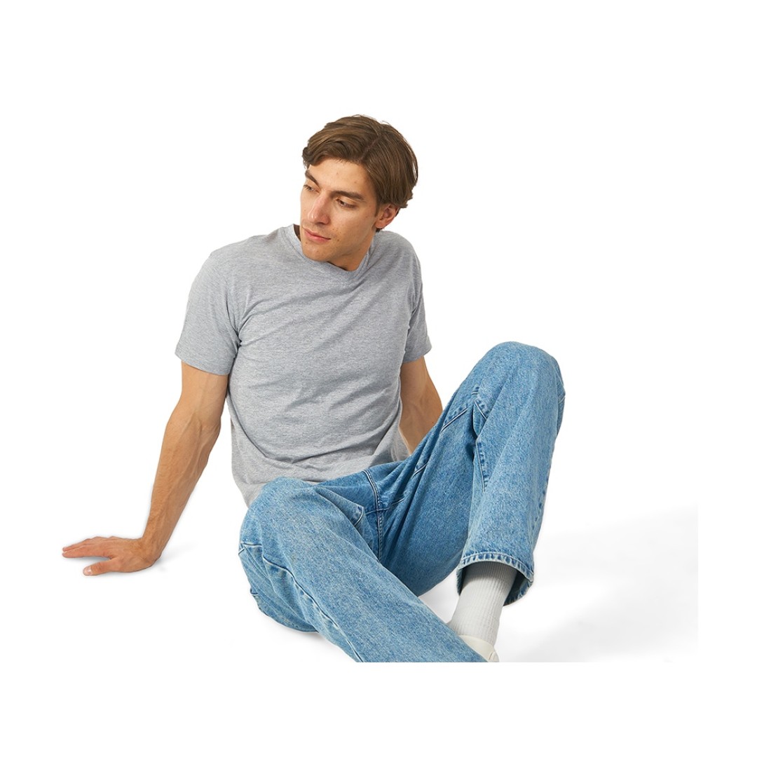 Футболка "Heavy Super Club" мужская с V-образным вырезом, серый меланж