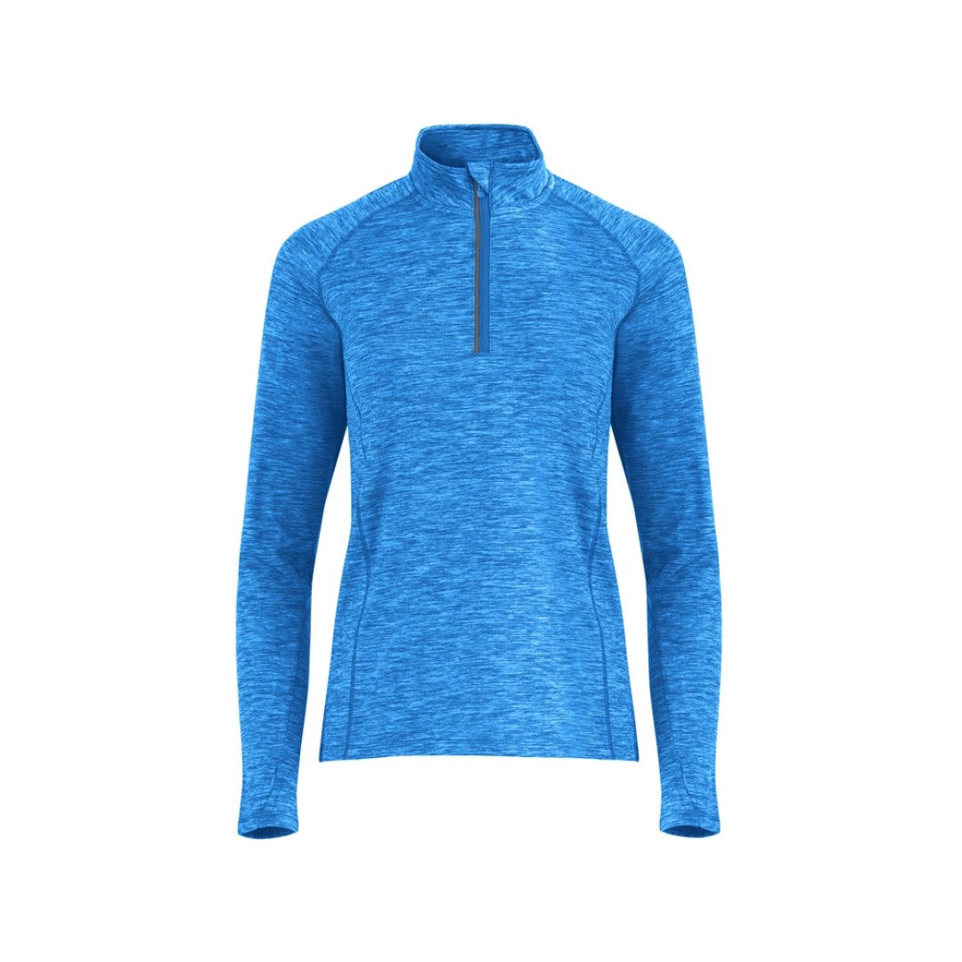 Толстовка с воротом на молнии женская "Melbourne", меланжевый королевский синий