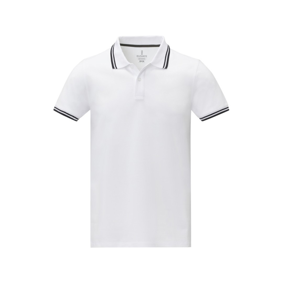 Amarago Мужское поло с коротким рукавом и контрастной отделкой, белый