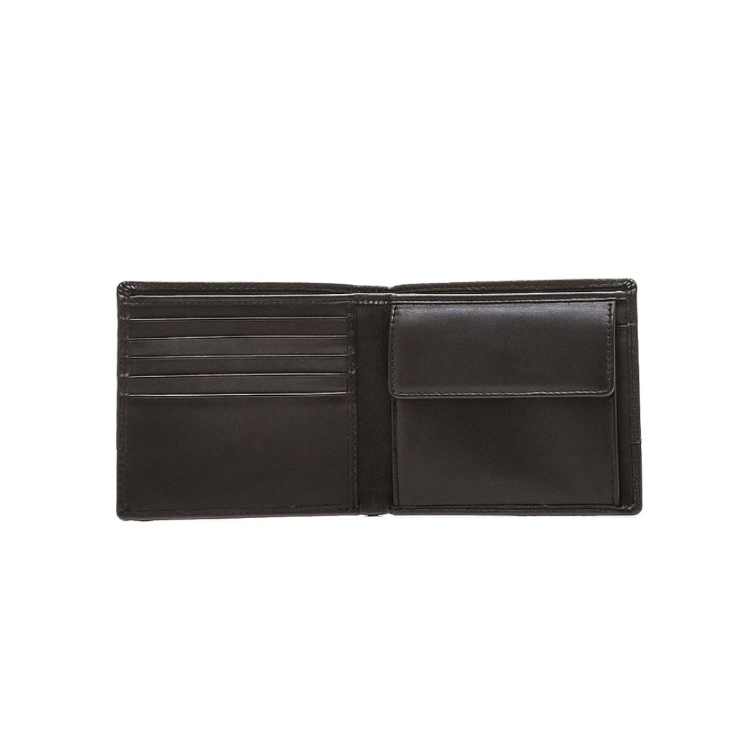 Портмоне BUGATTI Atlanta, чёрное, натуральная воловья кожа, 10,5х1х9 см