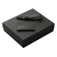 Подарочный набор Long River: картхолдер, ремешок для ключей, черная коробка