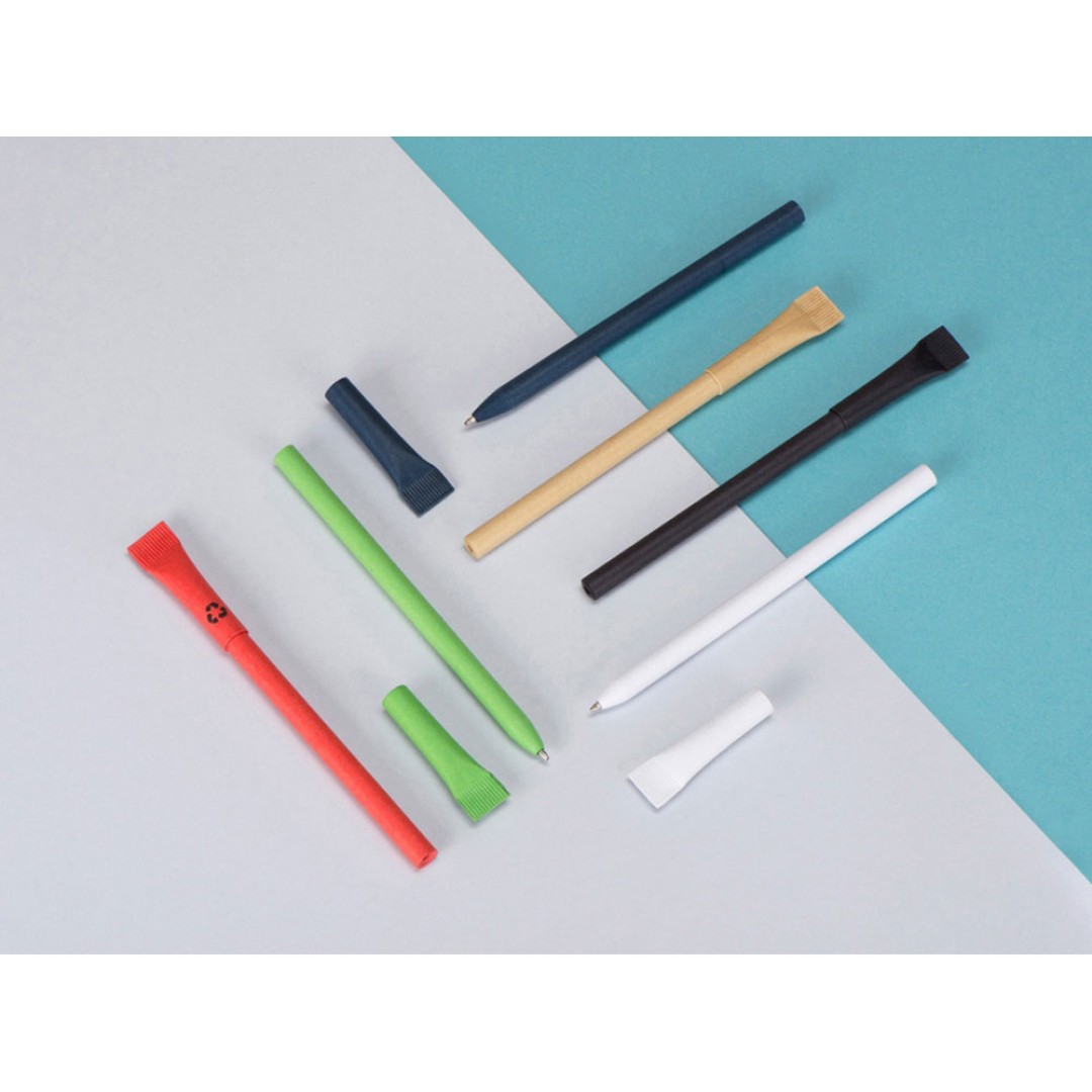 Ручка картонная с колпачком "Recycled", фуксия