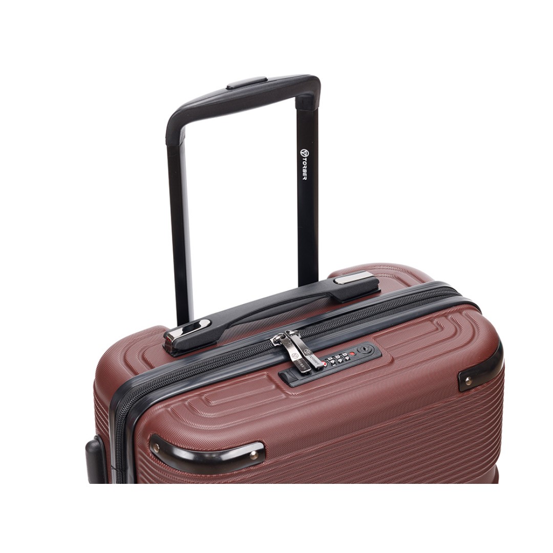 Чемодан TORBER Onego, бордовый, ABS-пластик, 59,5 х 39,5 х 24 см, 46 л