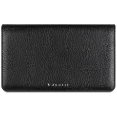 Кошелёк женский BUGATTI Lady Top, чёрный, натуральная воловья кожа, 19,5х2х11,2 см