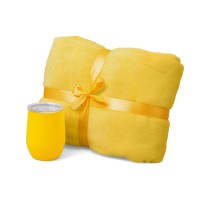 Подарочный набор «Dreamy hygge» 2.0 с пледом и термокружкой, желтый