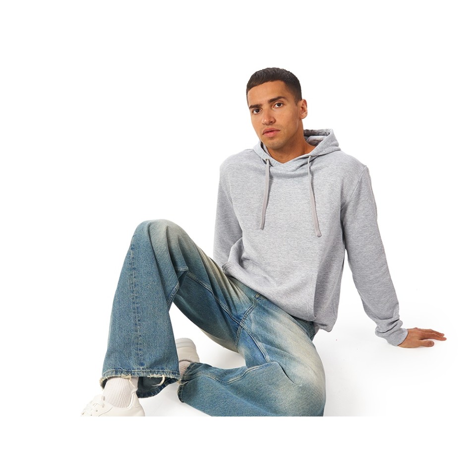 Толстовка унисекс "Stream" с капюшоном, серый меланж
