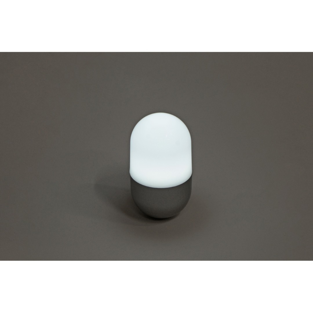 Настольная лампа "Weeble", белый / стальной