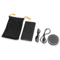 Портативный набор с беспроводным зарядным устройством (power bank) "Force", 8000 mAh
